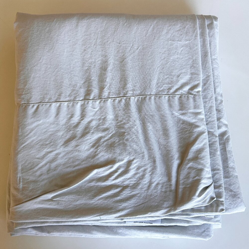 Boll and Branch Percale Hemmed Flat Sheet -Queen